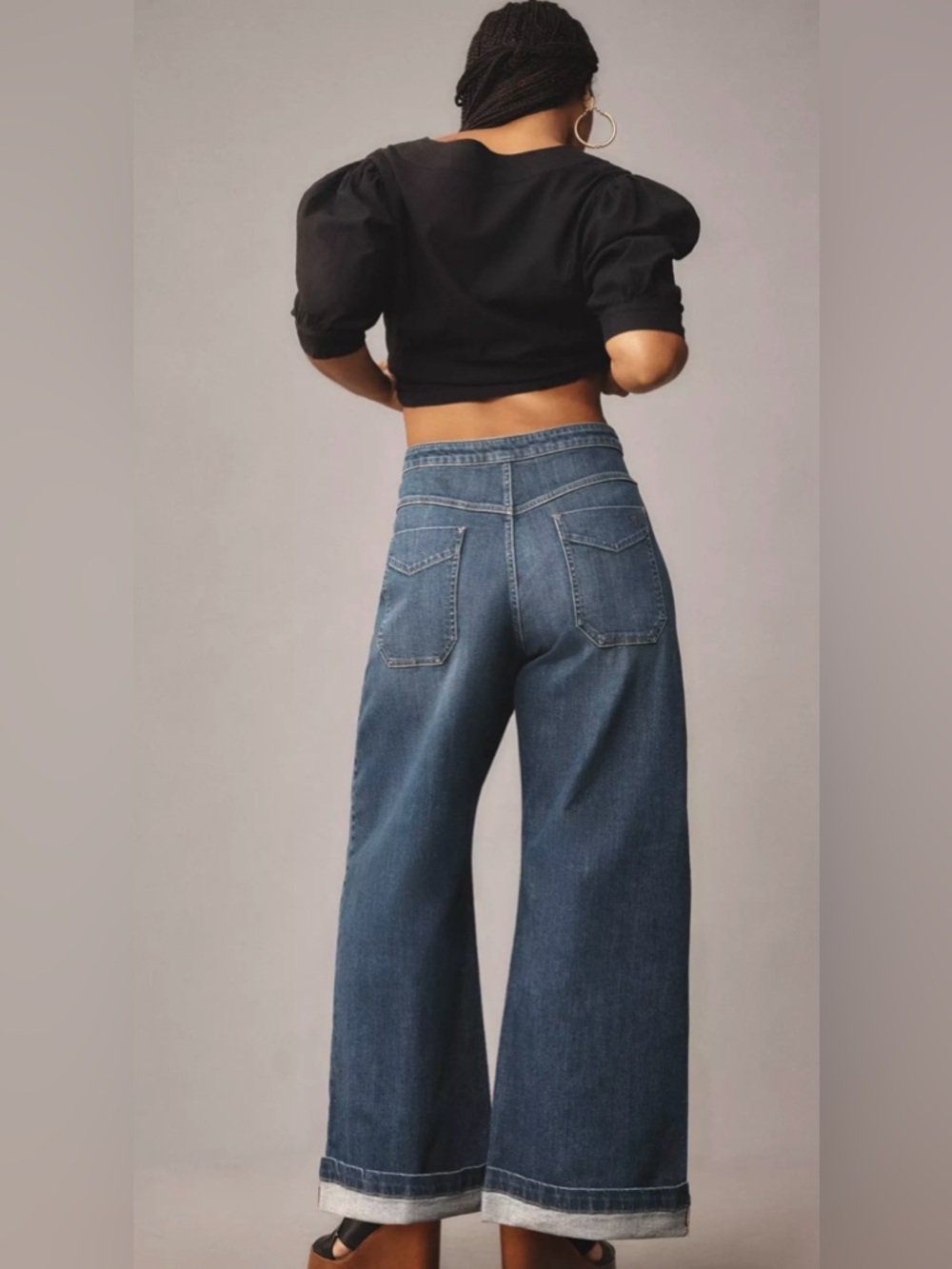 The Emory Pleated High-Rise Wide-Leg Jeans by  Anthropologie Pilcro - Picture 2 of 10